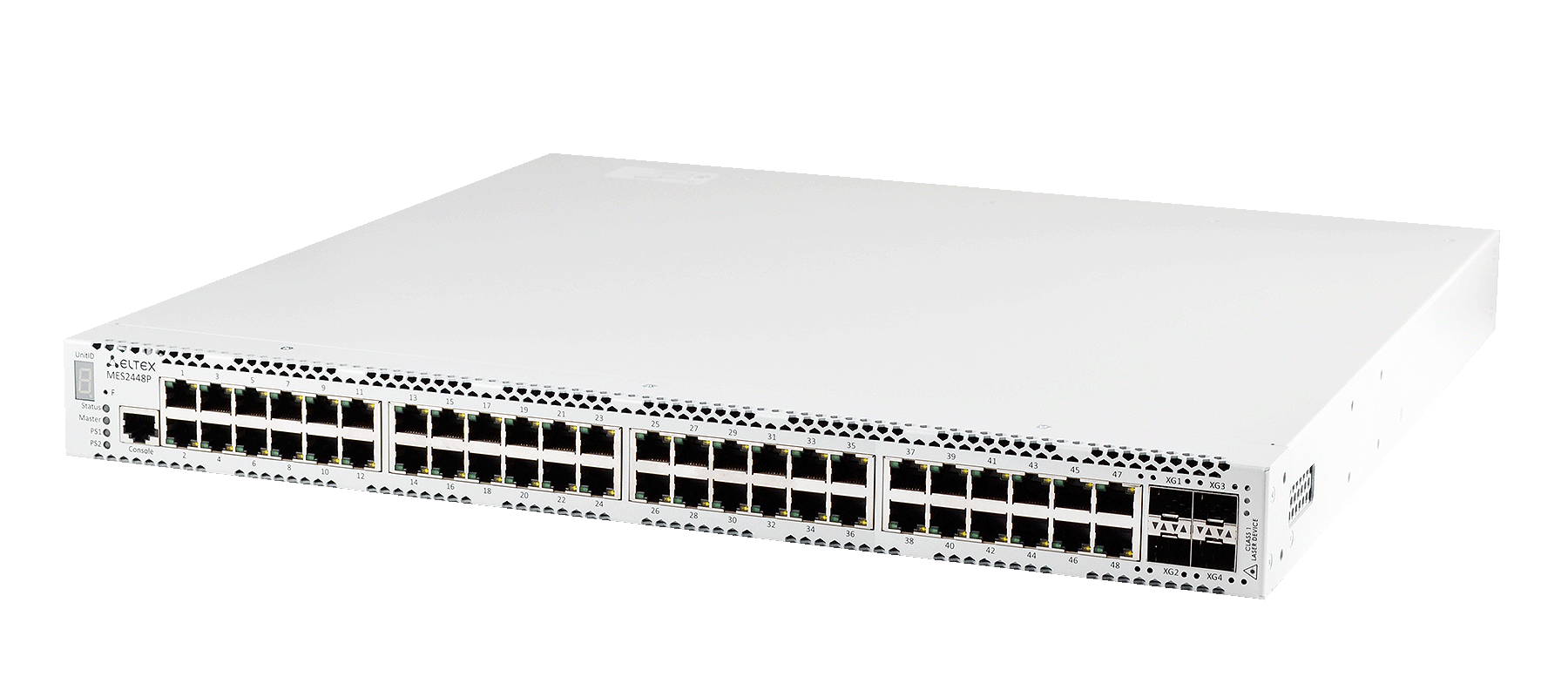 Ethernet-коммутатор MES2448P, 48xPoE/PoE+ (1G) + 4x1G/10G SFP+, L3, модульная система питания